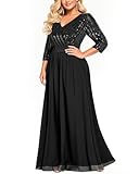 Talisea Black Formal Dresses for Women Plus Size Long Gowns Evening Ball Elegant Gala Mother of Bride Sequin Prom Dress