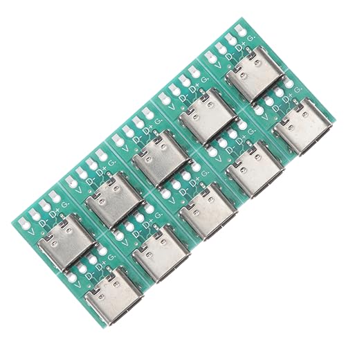 OKUMEYR 10Pcs USB C Female Connector DIY Receptacle Adapter with PCB Converter for Efficient and Offices Durable Design for Long Term Use
