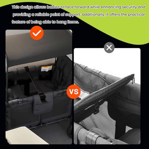 Image of Stroller Wagon Support Bar Compatible with WONDERFOLD W4 Elite Wagon, Wagon Support Bar for WONDERFOLD W4 Veer Wagon - Black