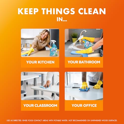 Lysol All Purpose Cleaner Spray, Multi-Purpose Disinfecting Spray, Kitchen & Bathroom Cleaner, Mango & Hibiscus Scent, 32 Fl Oz