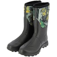 Wellington Boots Waterproof All-Season Camo Neoprene Wellies for Men Ideal for Dog Walking Fishing Gardening & Outdoor Work Sizes 7-12 (Black, UK Footwear Size System, Adult, Men, Numeric, Wide, 9)