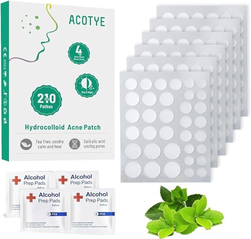 ACOTYE Pimple Patches Acne Patches Tea Tree Oil, Salicylic Acid,Niacinamide,Moisturizing, Spot Patches Day and Night Use for Fast Healing