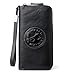 Produktbild WEIXIER- bags Herren Clutch Bag Lange Brieftasche Business Aufbewahrungstasche Scheckheft Leder Geldbörse RFID Anti-Diebstahl-Pinsel Leder Geldbörse,Black