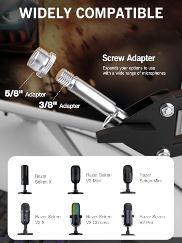 Bras de micro suspendu support réglable Razer Seiren V3 Mini et X - 4