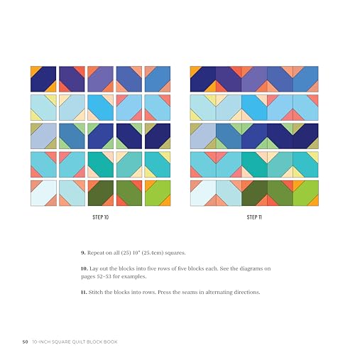 Image of 10-Inch Square Quilt Block Book: 40+ Quilt Patterns Using Your Favorite Pre-Cuts (Landauer) How to Quilt Without Waste and Create Cohesive Quilting Projects with 10 inch Squares
