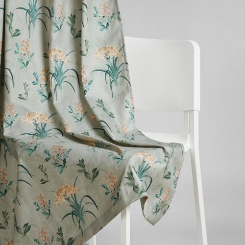 Image of haus & kinder Digital Printed Cotton Door Curtain 7 Feet Long Pack of 1 Door Curtain, 7 Feet Curtain for Door (Woodland Bloom, Light Pink 130x213 CM)