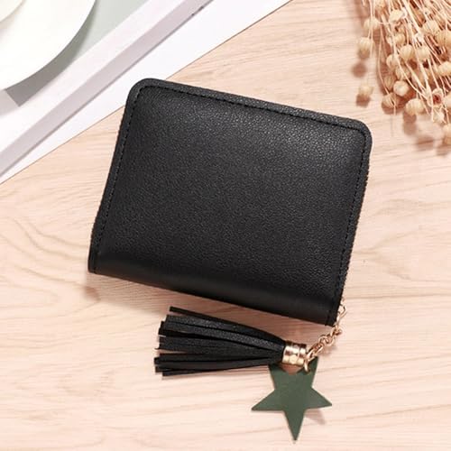 1pc Ladies' Black Wallet PU Simulation Card Bag Wallet Short And Cute Small Coin Purse4