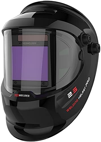 YESWELDER Maska spawalnicza o dużym polu widzenia, kolorowa Zasilany energią słoneczną Automatycznie przyciemniany kask spawalniczy z widokiem z boku Wide Shade 4/5-9/9-13 Welder Mask for TIG MIG ARC