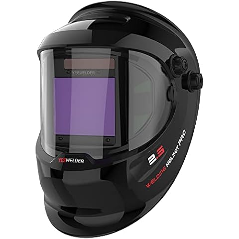 YESWELDER Large Viewing True Color Solar Powered Auto Darkening Welding Helmet with SIDE VIEW, 4 Arc Sensor Wide Shade 4/5-9/9-13 Welder Mask for TIG MIG ARC Grinding Plasma LYG-Q800D Cover
