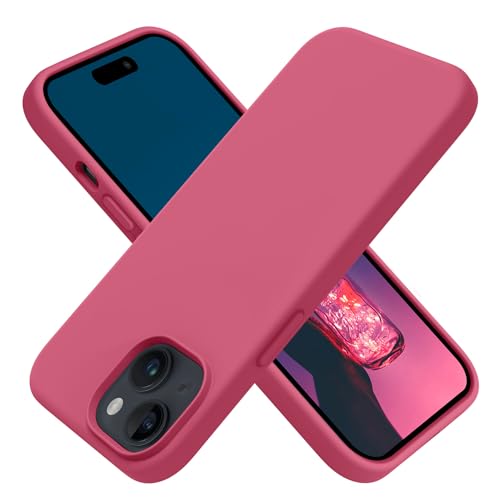 Coque iPhone 15 Plus antichoc et fine en silicone rose vif OTOFLY