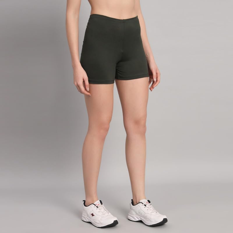 Image of Women's Workout Yoga Athletic Running Dance Gym Shorts High Waist Cheerleader Volleyball Short Pants Green