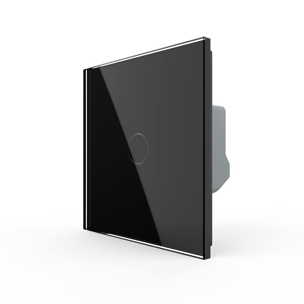 LIVOLO Funk Lichtschalter Funkschalter Wechselschalter Touch VL-C701SR-12 Schwarz mit Glasblende Smarter Funklichtschalter Wechselschalter einfach 1-Weg Fernbedienung Steuerbar