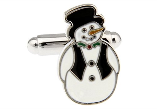 MRCUFF Snowman Christmas Pair Cufflinks in a Presentation Gift Box & Polishing Cloth
