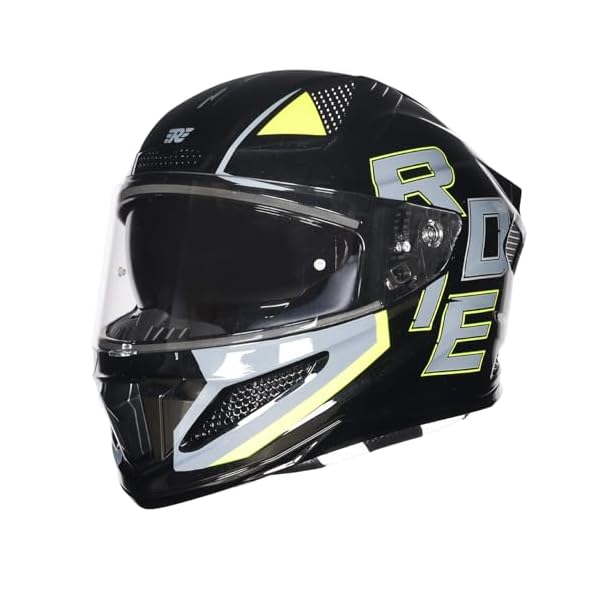 Royal Enfield Cross Air FF Hunter RP Full Face Helmet | Certification: ISI | Shock Absorption: High Density EPS liner | High Impact ABS Outer Shell | BLACK M