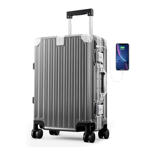 Alphasac Handgepäck Koffer Luggage 56x37x22 cm, Klein (S) Reisekoffer Hartschalenkoffer Suitcase mit 4 Rollen 36L, Leich...