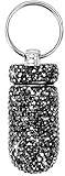Small Bling Diamond Pill Box Keychain, Waterproof Emergency Pill Case, Portable Pill Organizer,...