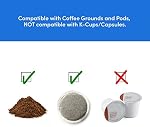 Elite Gourmet EHC111A Maxi-Matic Personal 14oz Single-Serve Compact Coffee Maker Brewer, Includes Stainless Steel Interior Thermal Travel Mug, Compatible with Coffee Grounds, ReCaable Filter, Black