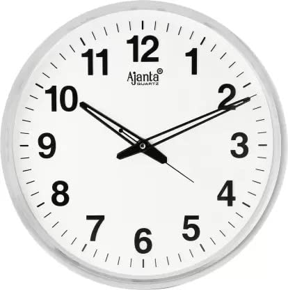 Ajanta 397 Plastic Analog Wall Clock (White_9.8 Inch X 0.3 Inch X 9.8 Inch)