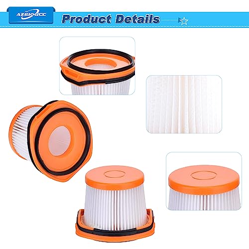 8 Pack Vacuum Filter Replacement For Shark Ws620,Ws630,Ws632,Ws632Blbrn,Ws632Gdbrn,Ws632Gnbrn,Ws632Pkbrn,Ws632Rgbrn Wandvac System Vacuum,Compared To Part # Xffwv360 #TOP4