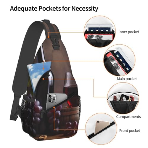 Sling Backpack Crossbody Sling Bag Black 7.5"x3.5"x15.3" miniatura 3