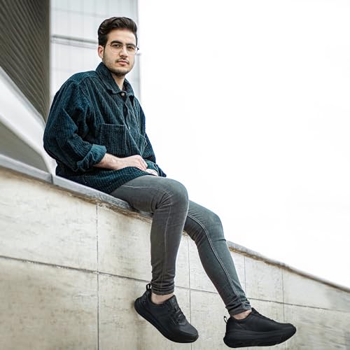 Image of FitVille Wide Shoes for Men Dress Sneakers Casual Oxfords Comfortable Shoes for Men Lightweight Plantar Fasciitis Bunions