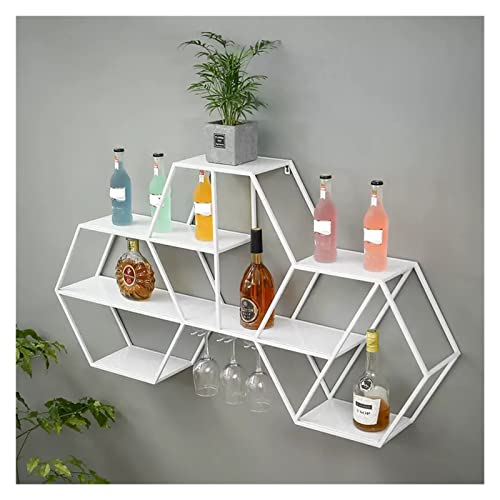 Étagère à vin murale design hexagonal, le cadeau déco parfait pour salon