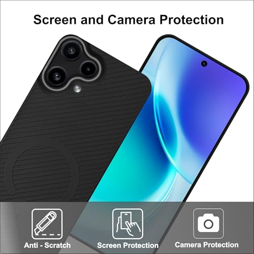 Image of SBMS Back Cover for Nothing Phone 3a Lite Soft Matte Silicone Cover with Slim Fit | Mag-Safe Logo (Not Mag-Safe Compatible) | Shockproof | Camera Protection Bumper Case for Nothing 3a Lite (Black)