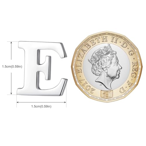 Image of HONEY BEAR Initial Alphabet Letter Lapel Pins Collar Badge Brooches for Mens /Womens Shirt Dress Decoration Silver