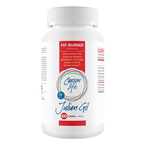 CARSON LIFE Fat Burning Pills - 60 Pills - Energy Boosting Formula with Green Tea, African Mango, Raspberry Ketones, Green Coffee Bean Extract - Burn Fat and Increase Metabolism
