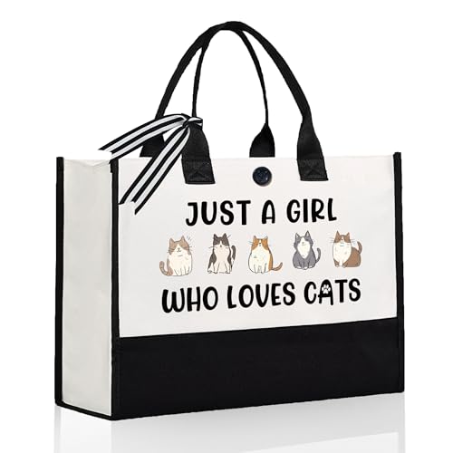 Bolsa Tote con tema de gatos para mujeres miniatura 1