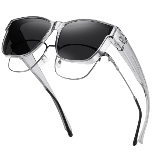 Image of GEGURI Polarized Sunglasses Fit Over Glasses for Men Women, Oversized Square Sun Glasses UV400 Protection Shades