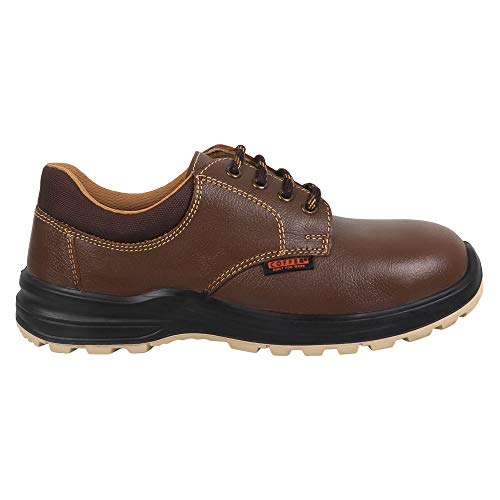 Coffer Safety AZ-82344 Formal Safety Shoe (Tan Leather Upper, Heat, Oil & Acid Resistant, 200 Joule Steel Toe Cap, Dual Density PU Sole) (Size 06 INDIA)