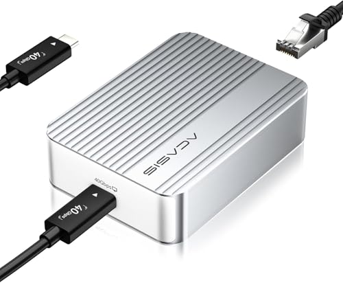 Image of ACASIS USB C to 10G ethernet Adapter Network Compatible only Thunderbolt 3 /4 /USB4 Aluminum Alloy RJ45 to USB C Supports10 /5 /2.5 /1Gbps /100Mb /s for Mac /Windows