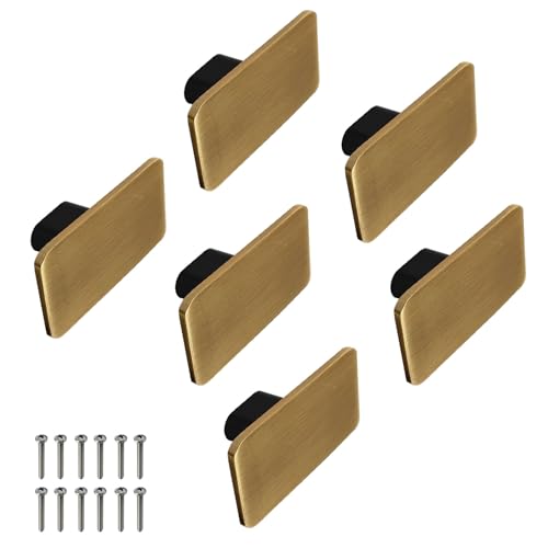 Image of VOLO Stainless Steel Drawer Knob for Cabinet Wardrobe and Cupboard Durable Knobs with Screws for Kitchen Dresser and Office Furniture | S-723 (Antique Brass, 6 Pieces)