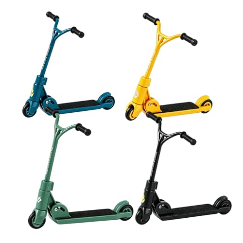 4 PCS Finger Scooter & Finger Bike Toy Set Mini Two Wheel Fingers Sports Skateboard Educational Fingertip Training Toy Party Favors & Creative Gifts For Adults Office Desk Fidget