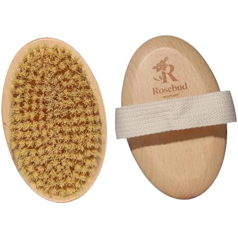 Rosebud Woman Body Brush for Dry Brushing & Lymphatic Drainage - Sustainable Beechwood Handle with Vegan Sisal Bristles - Exfoliating Skincare Tool for Enhanced Circulation & Skin Texture Cover