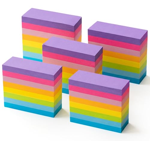 NOTEZMATE Small Sticky Notes 15 x 50mm,4000Pcs Mini Self-Stick Notes for Post,40Pack Sticky Notes Markers,Bright Color Index Tab Post Self Adhesive Flags for Reminders in Offices,Schools,Households