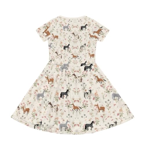 Short Sleeve Dress for Girls with Pockets Cute Toddler Girl Clothes Summer 2-123