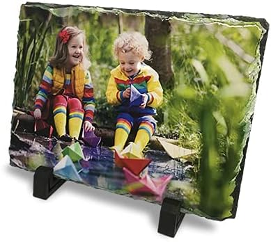 Pajo Personalised Rectangle Photo Slate 190x140mm. Premium quality with stand included. Customised with the photo of your choice. (190x140mm)
