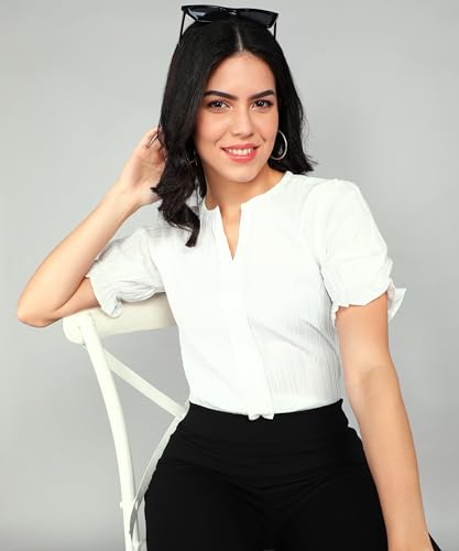 Image of Stylistico Summer Puff Half Sleeve Formal Top for Office wear Women Short Tops for Party Stylish Western Top Casual top for Womens Tops for Jeans