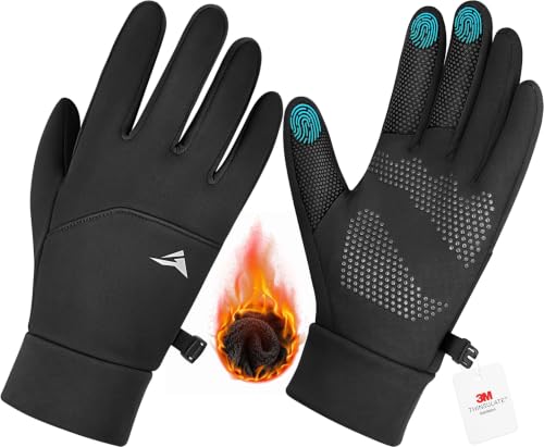 GXCROR Winter Gloves,3M Thinsulate Thermal,Warm Running Cycling Gloves | Anti-Slip Warm Liner Gloves for Cycling, Biking, Driving and Outdoor Sports; Lightweight Fit for Layering in Cool Weather