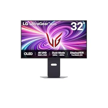 Monitor Gamer LG UltraGear™ OLED - Tela OLED 32", 4K, até 480Hz, 0,03ms (GtG), NVIDIA® G-SYNC®, AMD FreeSync Premium Pro, HDR400 – 32GS95UV