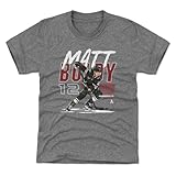 500 LEVEL Matt Boldy Youth Shirt - Matt Boldy Minnesota Player Name WHT (Tri Gray, 6-7Y Small)