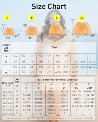 Image of Niidor Large Size Bra Inserts,Double Sided Sticky Bra Pads Inserts for D+ Cups