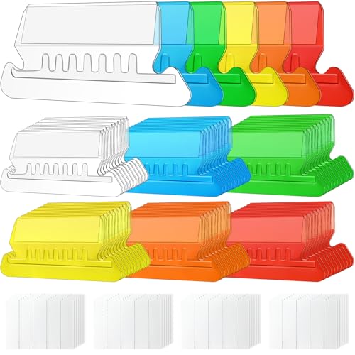 Abas de pasta de arquivo, 60 abas de arquivo multicoloridas e 120 inserções de 5 cm de plástico para