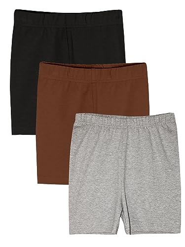 Image of KiddoPanti Girls Solid Cycling Shorts Pack of 3 | Soft & Stretchy Cotton Spandex | Comfortable Fit with Elastic Waistband | Half Tights Length Girls Inner Cycling Shorts