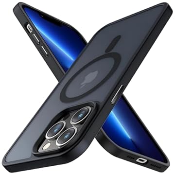 Capa Capinha Translucida Fosca Magnética Anti Impacto Luxo Macia Protetora Compatível com iPhone (Preto, iPhone 14 Pro Max)