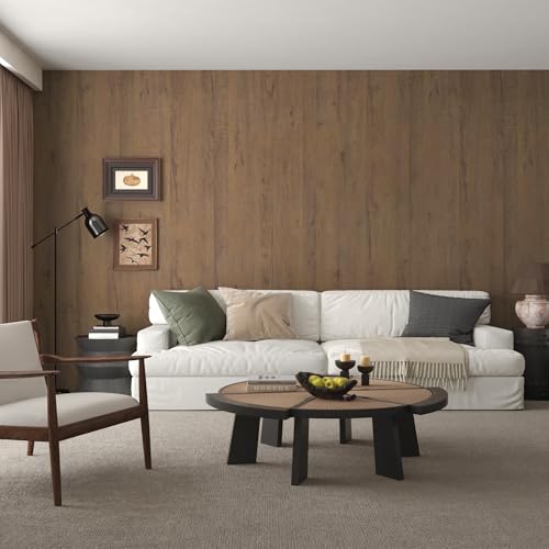 Boobest 118 x48 Inch Wide Wood Wallpaper Peel and Stick Wallpaper Wood Contact Paper Counter Top Vinyl Wrap Waterproof Removable Self Adhesive Brown Wood Grain Contact Paper for Cabinets Drawers Walls by Boobest - Used condition - Image 4