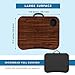 LAPGEAR Cup Holder Lap Desk with Device Ledge - Espresso Woodgrain - Fits up to 14 Inch Laptops - Style No. 46324