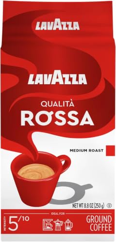 Image of Lavazza Qualita Rossa Ground Coffee, Medium Roast, Arabica and Robusta Blend, Brick, 8.82 Ounce (Pack of 20)